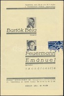 1935 Bartók Béla és Feuermann Emánuel Szonátaestje, Koncertfüzet, Tűzött Papírkötésben - Sin Clasificación