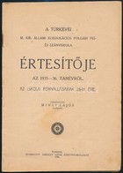 1935-1936 Túrkevei M. Kir. Állam Koedukációs Polgári Fiú- és Leányiskola értesítője Az 1934-1935. és 1935-1939. Tanévekr - Zonder Classificatie