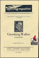 1936 Gieseking Walter Zongoraestje, Koncertfüzet, Tűzött Papírkötésben - Zonder Classificatie
