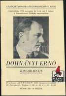 1936 Dohnányi Ernő Zongoraestje, Koncertfüzet, Tűzött Papírkötésben - Sin Clasificación