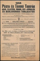 1944 Posta és Távíró Tarifák, Adó, Illeték, MABI, OTI Járulékok és Bérlevonási Táblázatok, 16 P. - Zonder Classificatie