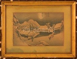Japán Nyomat, Felirattal, üvegezett Keretben, Lyukas, 17×25 Cm - Non Classificati