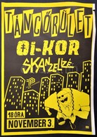 1989 Rádi Sándor (?-?): Táncőrület, Petőfi Csarnok 1989. Nov. 3., Oi-Kor, Skanzelizé, Underground Koncertplakát, 42x29 C - Otros & Sin Clasificación