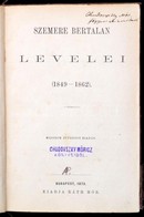 Szemere Bertalan Levelei. (1849-1862). Bp.,1873, Ráth Mór, 310 P. Második, Jutányos Kiadás. Kiadói Aranyozott Gerincű Eg - Zonder Classificatie