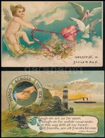 ** * 13 Db RÉGI üdvözlő Motívumlap: Litho és Dombornyomott Lapokkal / 13 Pre-1945 Greeting Motive Postcards: Litho And E - Sin Clasificación