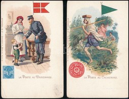 ** 5 Db RÉGI Postatörténeti Litho Motívumlap, Vegyes Minőség / 5 Pre-1900 Postal History Litho Motive Postcards, Mixed Q - Zonder Classificatie