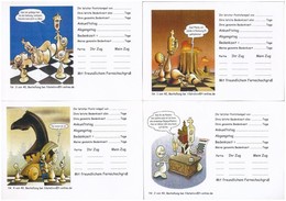 ** 40 Db MODERN Sakk Karikatúra Képeslap: Német Levelezési Sakklapok / 40 Modern Chess Caricatures On German Corresponde - Non Classés