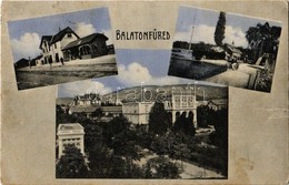 T4 1910 Balatonfüred, Vasútállomás, Villa, Balaton Part. Kiadja Koller Károly Utóda (fa) - Zonder Classificatie