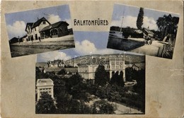 T4 1910 Balatonfüred, Vasútállomás, Villa, Balaton Part. Kiadja Koller Károly Utóda (fa) - Ohne Zuordnung