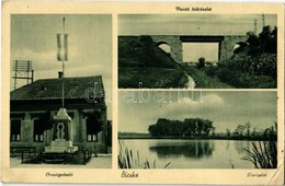 * T3 1942 Bicske, Vasúti Híd, Országzászló, Tó (Rb) - Zonder Classificatie