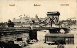 * T2/T3 1924 Budapest, Lánchíd, Háttérben A Királyi Vár, Pesti Rakpart (EK) - Sin Clasificación