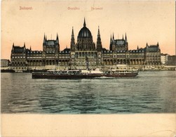 ** T2 Budapest V. Országház, Gőzhajó. Taussig Arthur 5323. Kinyitható Panorámalap - Sin Clasificación