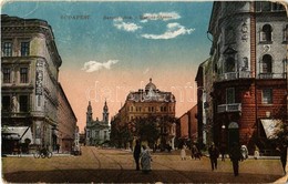 * T2/T3 1915 Budapest VIII. Baross Utca, Budapesti Bazár, Vaskereskedés, Templom (kopott Sarkak / Worn Corners) - Sin Clasificación