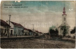 * T4 1918 Dunapataj, Római Katolikus Templom, Piac Tér, üzletek. Kiadja Faragó Gergely (fa) - Unclassified