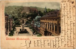 T2 1899 Miskolc, Erzsébet Tér, Kossuth Szobor. Lövy József Fia Kiadása - Unclassified