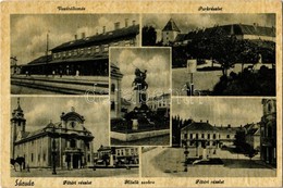 * T2/T3 1948 Sárvár, Vasútállomás, Park, Fő Tér, Hősök Szobra, Emlékmű (EK) - Unclassified