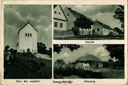 T3 1953 Somogyhárságy, Iskolák, Római Katolikus Templom, Orvoslak. Gayer Kiadása (EB) - Unclassified