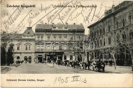 T2/T3 1905 Szeged, Széchenyi Tér, Pálffy Palota, Gaál József üzlete. Kiadja Grünwald Herman (kissé ázott Sarok / Slightl - Unclassified