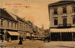 T2 1909 Brassó, Kronstadt, Brasov; Kolostor Utca, üzletek, Kávéház, étterem. W.L. (?) No. 111. / Klostergasse / Street V - Zonder Classificatie