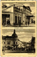 T3 1944 Dés, Dej; Vármegyei Színház, Hungária Szálloda, Automobil / County Theater, Hotel, Automobiles (gyűrődés / Creas - Unclassified