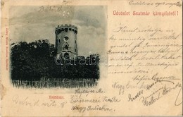 T2/T3 1903 Erdőd, Szatmár-Erdőd, Ardud; Vár. Löwy Miksa Kiadása / Cetatea / Castle (ragasztónyom / Glue Mark) - Ohne Zuordnung