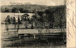T2 1906 Jegenye, Leghia; Jegenye Fürdő, Nyaraló. Kiadja A. Sonnenfeld / Spa, Villa + Budapest-Brassó 15. Sz. Vasúti Mozg - Zonder Classificatie