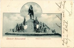 T2/T3 1901 Kolozsvár, Cluj; Mátyás Király Téri Szobor / Mathias Rex Statue (EK) - Ohne Zuordnung