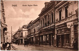 T3 1925 Lugos, Lugoj; Strada Regina Maria / Mária Királyné útja, üzletek / Street View, Shops (fa) - Ohne Zuordnung