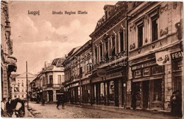 T3 1925 Lugos, Lugoj; Strada Regina Maria / Mária Királyné útja, üzletek / Street View, Shops (fa) - Sin Clasificación