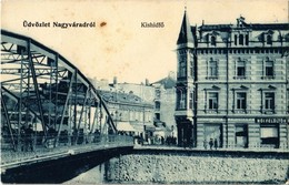 T2/T3 1907 Nagyvárad, Oradea; Kishídfő, Fogorvos, Neumann M. áruháza, Gresham üzlet  / Small Bridge, Shops, Dentist (EK) - Zonder Classificatie