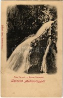 ** T2/T3 Szászkabánya, Németszászka, Sasca Montana; Malomvölgy, Nagy Vízesés. Johann Lang Kiadása / Grosser Wasserfall / - Sin Clasificación