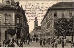 T2 1906 Szatmárnémeti, Szatmár, Satu Mare; Kazinczy út, Horváth Béla üzlete / Street View, Shops - Non Classés