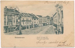 * T4 1902 Temesvár, Timisoara; Szent György Tér, Várneky A., Fischer, Schwarcz üzlete. Kiadja Raschka / Sanct Georgs-Pla - Zonder Classificatie