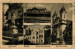T2/T3 1944 Galánta, Mária Szobor, Vasútállomás, Herceg Esterházy Kastély, Római Katolikus Templom / Virgin Mary Statue,  - Unclassified