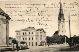 T2 1906 Igló, Zipser Neudorf, Spisská Nová Ves; Városháza, Katolikus Templom, Tér / Town Hall, Church, Square - Zonder Classificatie