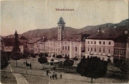 ** T4 Körmöcbánya, Kremnitz, Kremnica;  Fő Tér, Szentháromság Szobor, Ritter Lipót üzlete / Main Square, Holy Trinity Ch - Non Classificati