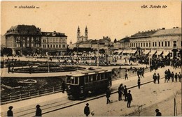 * T2/T3 Szabadka, Subotica; Szt. István Tér, üzletek, Villamos / Square, Shops, Tram (fl) - Zonder Classificatie