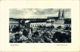 T2 Szabadka, Subotica; Szent István Tér, Piac, Gyógyszertár, Templom, Szentháromság Szobor, üzletek. W.L. Bp. 6342. / Sq - Zonder Classificatie