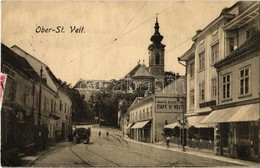 T2/T3 1928 Vienna, Wien, Bécs XIII. Ober-Sankt-Veit, Kirche, Cafe St. Veit, Conditorei / Street, Church, Cafe Shop, Conf - Sin Clasificación