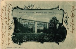 T2/T3 1902 Krnsko, Most Ces. Sev. Dráhy A Kostel Sv. Jirí / Railway Bridge, Viaduct, Church. Art Nouveau, Floral  (EK) - Non Classificati