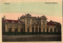 T2 1916 Lublin, Dworzec Kolejowy / Railway Station + 'K.u.K. Landwehrinfanterieregiment Wien Nr. 1.' - Ohne Zuordnung