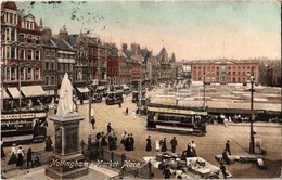 T2/T3 1907 Nottingham, Market Place, Trams (EK) - Zonder Classificatie