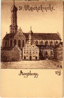 ** T2/T3 Augsburg, St. Ulrichskirche / Church, Artist Signed (worn Corners) - Non Classificati