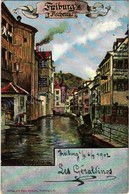 T2 1902 Freiburg, Fischerau, Verlag Von Paul Hinsche / Street, Canal S: Alf. Grosholz - Zonder Classificatie