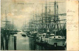 T2/T3 1899 Hamburg, Segelschiffhafen / Harbor, Sailing Ships (fl) - Zonder Classificatie