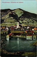 ** T2/T3 Oberammergau, Weiherbad Mit Aufacker / General View, Pond (worn Corners) - Zonder Classificatie