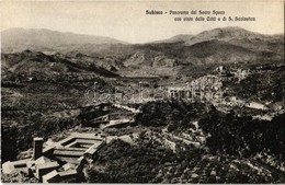 ** T1/T2 Subiaco, Panorama Dal Sacro Speco Con Vista Della Citta E Di S. Scolastica / The City And The Abbey Of St. Scho - Non Classificati