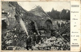 T2/T3 1909 Geneva, Geneve, Genf; Explosion A L'Usine A Gaz Le 23 Aout 1909. Phot Lacroix /  Explosion At The Gas Plant,  - Unclassified