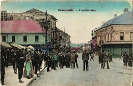 T3 Chernivtsi, Czernowitz, Cernauti, Csernovic, Csernyivci; Hauptstrasse. Verlag Simon Gross / Main Street, Café Hotel P - Zonder Classificatie