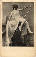 ** T2/T3 Nude Lady With Harp, Vintage Erotic Postcard. Serie 82. (EK) - Sin Clasificación